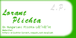 lorant plichta business card